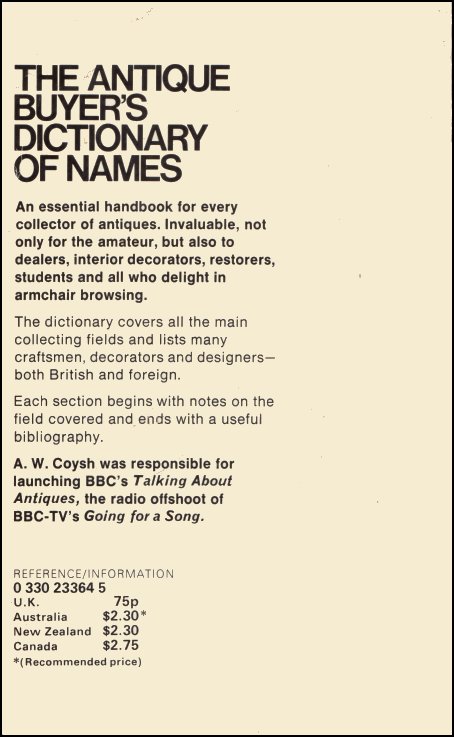 The Antique Buyer's Dictionary of Names