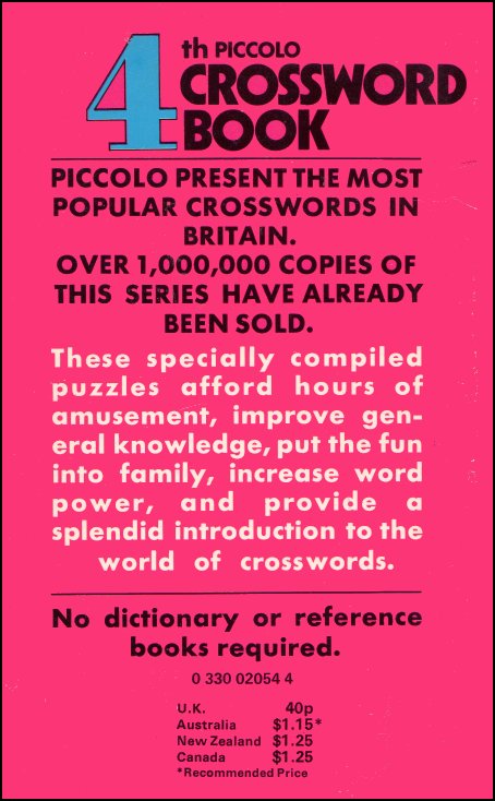 4th Piccolo Junior Crossword Book